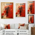 thumbnail image 4 of Designart "Red Brown Medieval Siege Abstract Collage" Abstract Framed Wall Art - Modern Red Abstract Collages Bedroom Framed Canvas Wall Art, 4 of 6