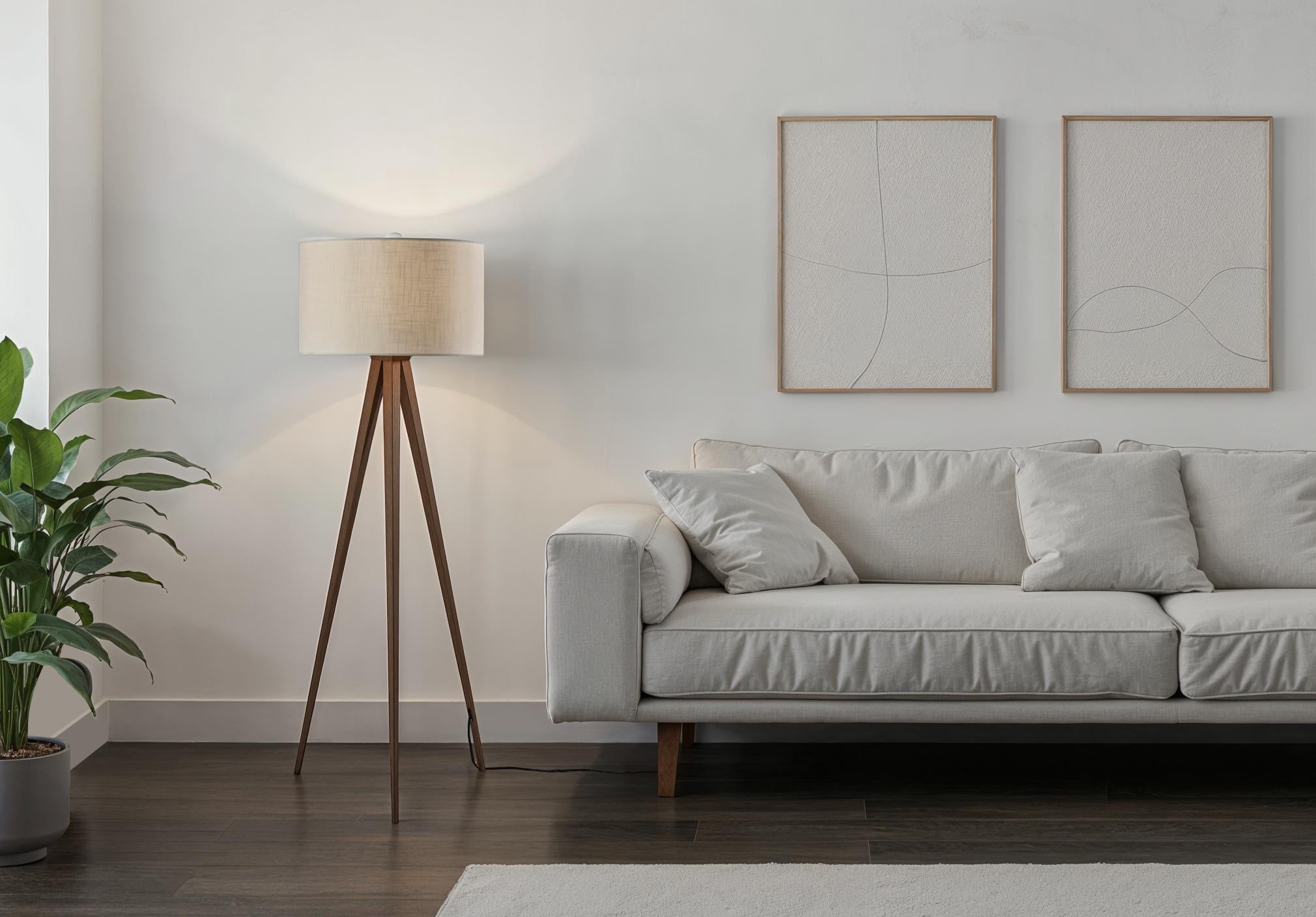 Adesso Director 60.25" Modern 3-Way Wood Tripod Floor Lamp
