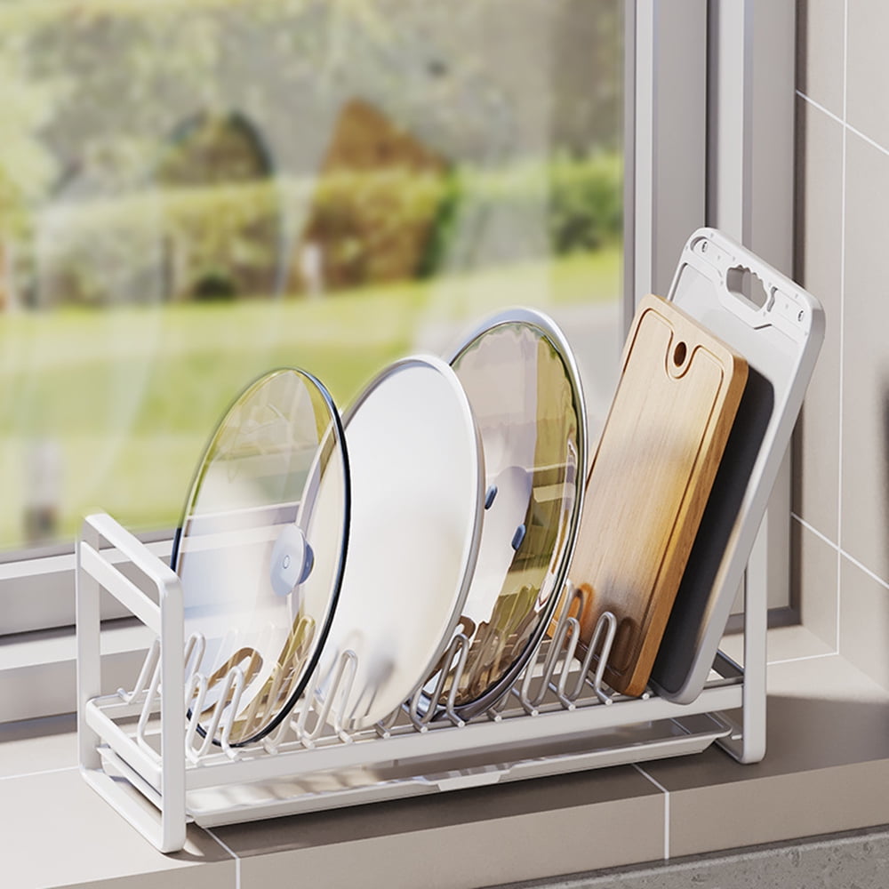 Household Metal Dish Drainer Single Layer Tableware Drying Rack with Drain Tray Walmart