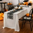 thumbnail image 4 of QHUDLV 2025 New Halloween Table Runner, Black Lace Spider Web Table Runners for Halloween Decor/Party Dinner Table Decoration, 4 of 7