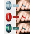 thumbnail image 2 of King Will Silicone Wedding Band for Men Women- 1.8mm Ultra Thin Ring with Deer Pattern 3 Packs, Comfort Grip Inner Design, Hypoallergenic Rubber Ring for Gym, Work, Travel Size 13, 2 of 6