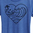 thumbnail image 3 of Instant Message - Heart Ocean Line Art - Women's Short Sleeve Graphic T-Shirt, 3 of 6