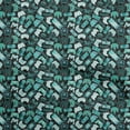 thumbnail image 1 of oneOone Cotton Silk Teal Green Fabric Kids Game Quilting Supplies Print Sewing Fabric By The Yard 42 Inch Wide, 1 of 4
