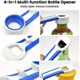 thumbnail image 3 of 4 Pcs Pop Bottle Opener 4-in-1 Jar Top Twist Cap Remover Multifunctional Soda Can Tabs Opener for Seniors Grip Water Lid Lifter Kitchen Gadgets for Arthritis Easy Canning Tool Protector(random color), 3 of 7
