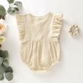 thumbnail image 4 of 6 Months Baby Girls Clothes 9 Months Girls Romper Solid Color Infant Girls Sleeveless Bodysuit Onesies Apricot, 4 of 7