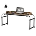 thumbnail image 2 of Lorelo Overbed Table with Wheels, Adjustable Legs Height Rolling Over Bed Desk, Heavy Duty Laptop Table for Hospital and Home, 120x40cm, 350lbs Weight Capacity, 2 of 7
