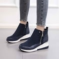 thumbnail image 5 of Caywon Womens Winter Warm Ankle Boots Plush Lined Wedge Heel Snow Booties Side Zipper Thick Sole Casual Shoes Botas de Invierno Mujer, 5 of 8