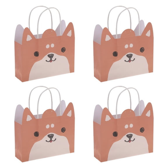 Unique Bargains 4 Pcs Gift Bags Animal Pattern Gift Packaging Orange