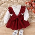 thumbnail image 4 of Zylanna Girls' Outfit Sets, Bowknot Spring Two-Piece Set Knit Holiday Party Skirts Red Size 6-9 Months, 4 of 9