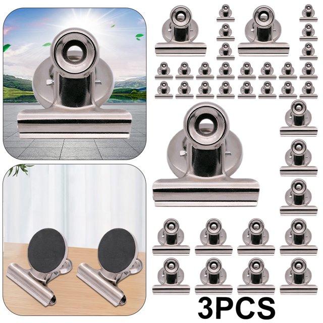 12 Uds. Imanes Clips Fuertes para Nevera Clips Magnéticos Metal 38mm Ancho para Nevera