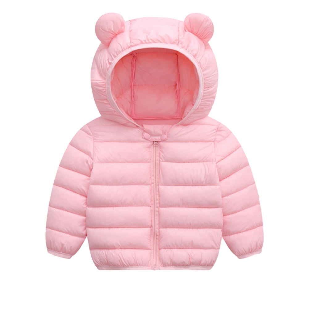 WIBACKER 1-5T Baby Boy Girl Cute Ear Hooded Puffer Jacket Pants Snowsuit Toddler Kid Winter Coat