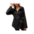 thumbnail image 2 of Veste à Capuche Zippée pour Femmes Manches Longues Imperméable Légère Veste Extérieure à Cordon Coupe-Vent, 2 of 8