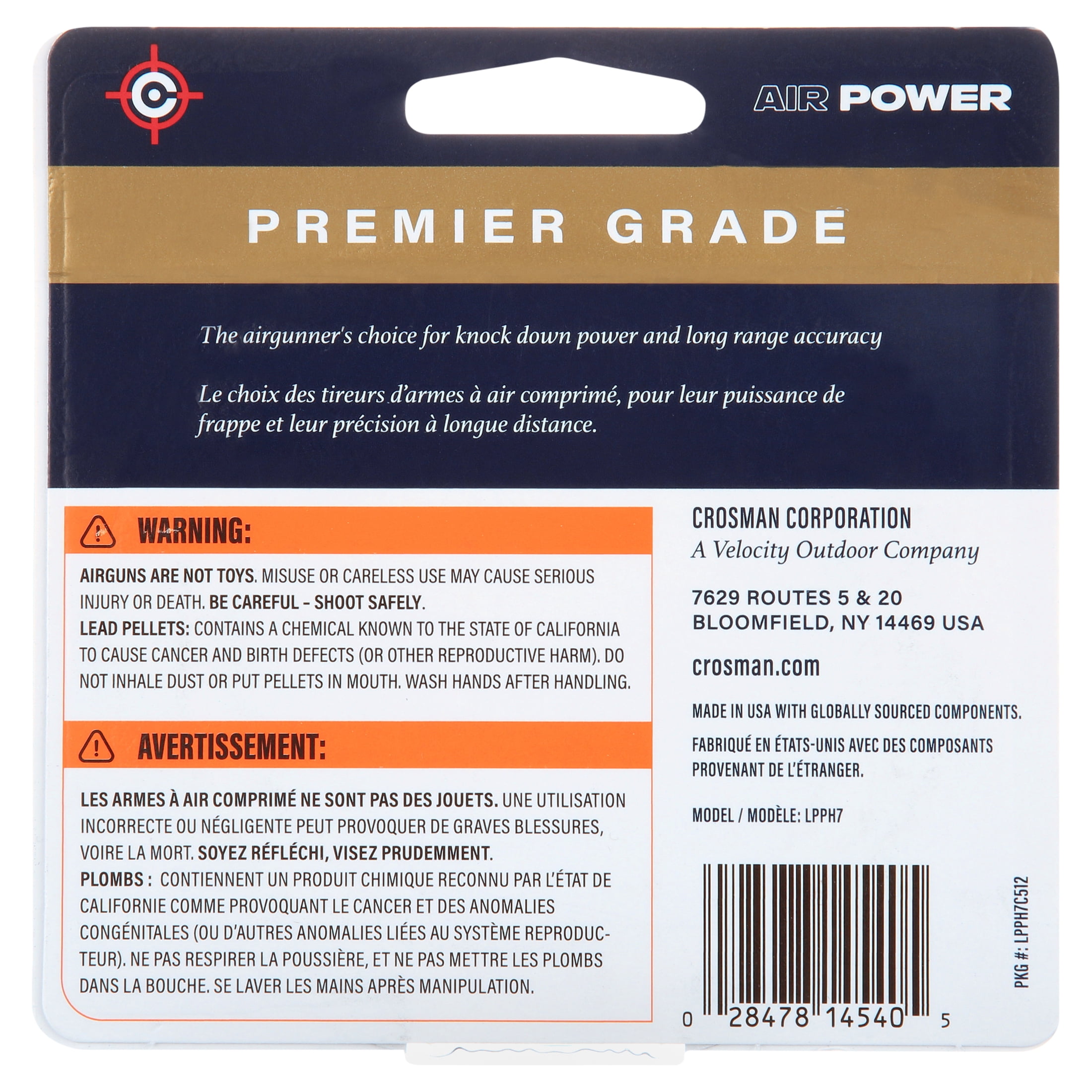 Crosman Piranha Premier .177 Caliber Pellets, 10.5 Gr., 400 Count, LPPH7