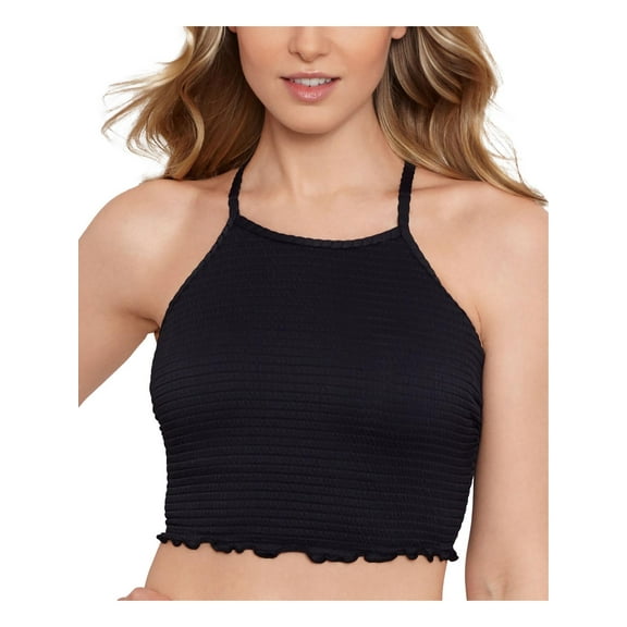 Salt Cove Womens Smocked Ruffled Bikini Swim top