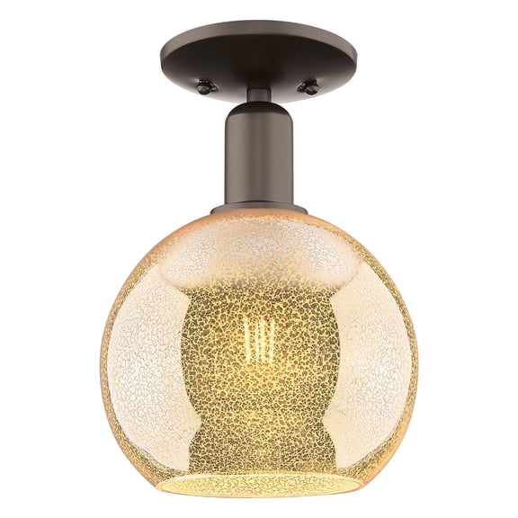 Innovations Lighting 716-1C-OB-G128-8 Athens 8" Wide Semi-Flush Globe Ceiling Fixture -