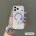 thumbnail image 3 of Magnetic Glitter Case For iPhone 17, Compatible with MagSafe, Sparkle Bling Luxury Shiny Clear Slim Protective Shockproof Phone Cover for Women Girls For iPhone 17, B, 3 of 13