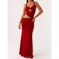 thumbnail image 3 of Women Bodycon Spaghetti Strap Cutout Maxi Dress Hollow Sexy Fitted Dresses Slip Long Dress Evening, 3 of 6