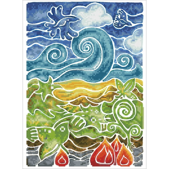 Diamond Dotz Natural Wonders Mosaic Landscape Diamond Painting Kits for Adults - Diamond Art Kits a Relaxing Creative Craft Kit with Dotz Gems 14.6"x10.6"