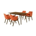 thumbnail image 2 of Westmont and Renzo Orange and Walnut 5 Piece Dining Set, 2 of 8