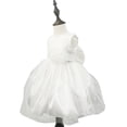 thumbnail image 5 of Chiffon Tulle Wedding Pageant Flower Girl Dress Bow Tie Sash Satin Skirt, White 100, 5 of 5
