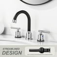 thumbnail image 4 of Wowow Two-Handle 8" Widespread  Bathroom Faucet with Supply Line and Pop Drain in Brushed Nickel and Black, 4 of 7