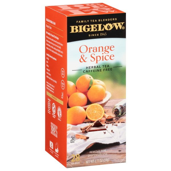 Bigelow Orange & Spice Herbal Tea Bags, 2.11 oz, 28 count