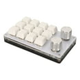 thumbnail image 2 of Mini teclado de 12 teclas con 2 perillas, interruptor azul, conexión por cable programable DIY, Plug and Play, teclado mecánico con una mano, color blanco leche, 2 of 10