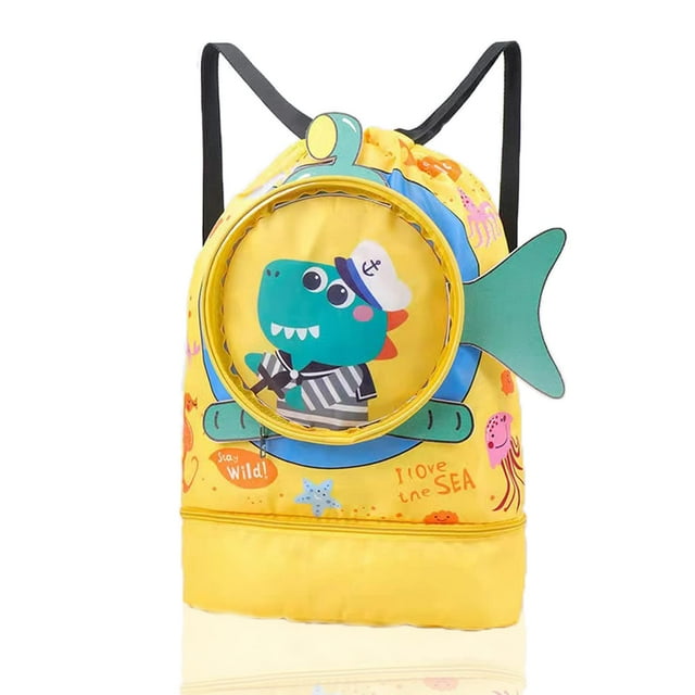 Mochila de natación Gsiujch para niños, impermeable, seca y húmeda, con bolsa separada