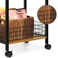 thumbnail image 5 of Rolling Side Table End Table w/Removable Serving Tray Nightstand Storage Shelf, 5 of 8