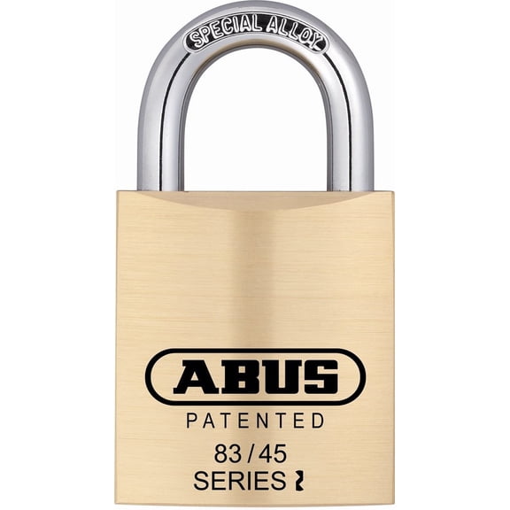 ABUS 83/45-300 S2 Schlage 45mm All Weather Solid Brass Rekeyable Padlock with 1" Shackle, Zero-Bitted