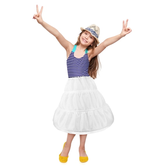 OULII kids skirt Underskirt White Fabric 1Pack Princess Style for Costume Events