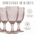 thumbnail image 6 of Elle Decor Set of 4 Wine Goblets Pink Colored Glassware Set Colored Wine Glasses, Vintage Glassware Sets, 10 oz, 6 of 7