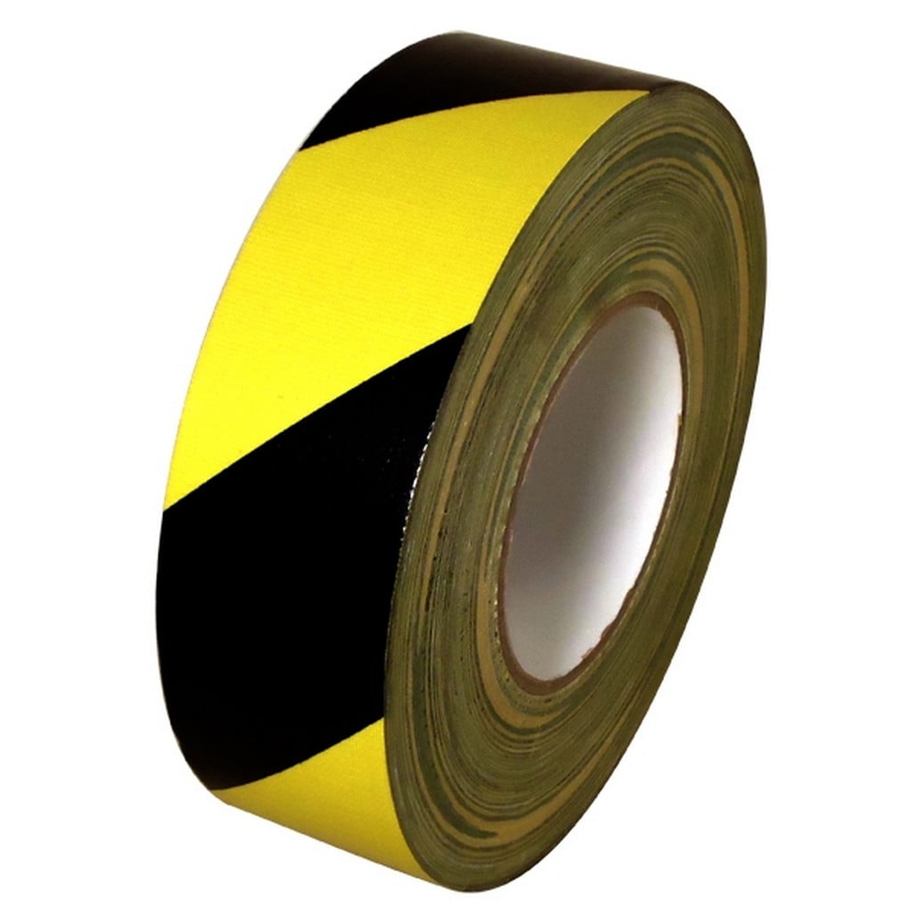 Black & Yellow Hazard Striped Duct Tape 2 X 60 Yard Roll