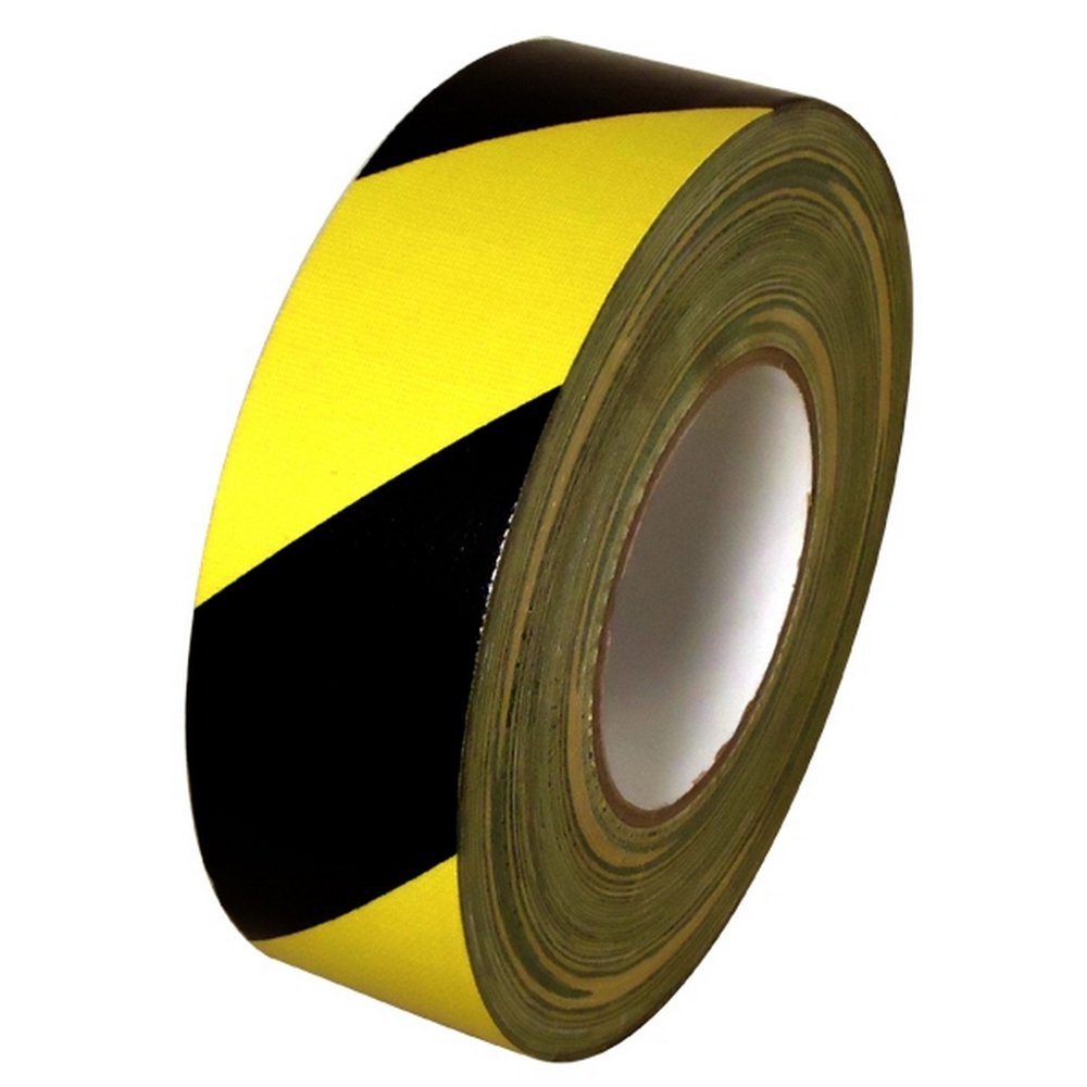 Black & Yellow Hazard Striped Duct Tape 2" X 60 Yard Roll