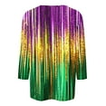 thumbnail image 4 of QATAINLAV 2024 Mardi Gras Outfit for Women Carnival Themed Tops 3/4 Sleeve Blouses Plus Size Costumes Party Holiday Shirts Purple S, 4 of 6