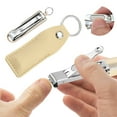 thumbnail image 2 of Beauos Beauty Tools, Nail Clippers, Portable Nail Clippers Stainless Steel Foldable Nail with Leather Case, Ultra Slim Travel Design, 2 of 9