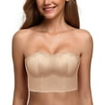 thumbnail image 2 of Sngxgn Wireless Bra for Women Seamless S upport Bralette, Comfort Lightly Lined Fit T-Shirt Bra(Beige,32/70A), 2 of 9