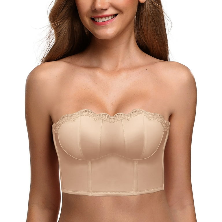 noarlalf strapless bras for women lace up sports bra cross back medium  support yoga bra for women tube tops for women