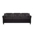 thumbnail image 3 of Lifestyle Solutions Taryn Traditional Sofa with Curved Arms, Java Brown Faux Leather, 3 of 9