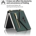 thumbnail image 6 of Zipper Wallet Purse for Samsung Galaxy Z Flip 4 5G Crossbody Case with Credit Card Holder Strap Lanyard Women Kickstand Flip Leather (Green, Z Flip 4), 6 of 9
