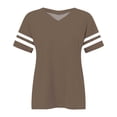 thumbnail image 4 of Delayuji Plus Size V Neck T Shirts Women Short Sleeve Tops Casual Summer Tshirts Loose Fit Tee Brown Xl Polyester,Spandex Short Sleeve Shirts for Women, 4 of 4