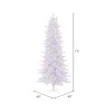 thumbnail image 3 of Vickerman 7.5' Crystal White Pine Slim Artificial Christmas Tree, Multi-Colored LED Lights, 3 of 4