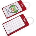 thumbnail image 1 of GFDYREE Bulk 100 Pack - Vivid Backpack ID Luggage Tags for Student Identification Cards - School Name Badge Holder for Backpacks - Business Card Size with Clear Insert Window by (Red), 1 of 5