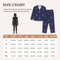 thumbnail image 6 of Kll Anchor Heart Blue Print Women'S Long Sleeve Pajamas With Pants Sleepwear Loungewear 2 Set-Medium, 6 of 9