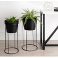 thumbnail image 4 of Kate and Laurel Sheely Decorative Modern Metal Planter Stands with Removeable Buckets Style Pots, Set of 2, Black, 4 of 6