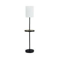thumbnail image 2 of Mainstays 62 inch Matte Black Base with Faux wood tray table Floor Lamp, 2 of 6