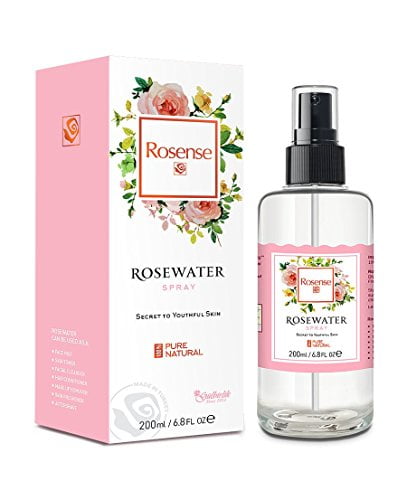 Rosense Glass Bottle Rosewater Hydrating Facial Toner/Rose Water Face Mist 6.8 Oz
