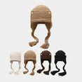 thumbnail image 4 of Lroveb Winter Hats for Women Braids Hat Warm Chunky Cable Knit Soft Stretch Thick Cute Knitted Cap Cold Weather Bomber Hat, 4 of 5