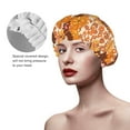 thumbnail image 4 of Balery Hippie Ditsy Floral Shower Caps, Double Layer Waterproof Shower Cap, Double Layers Reusable Shower Cap With Soft Comfortable For Long Thick Hair Soft Bath Shower Hair Caps, 4 of 9