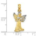 thumbnail image 3 of Auriga Fine Jewelry 14K Yellow Gold w/ White Rhodium 3-D Angel Playing Harp Charm (L-23.15 mm, W-11.4 mm), 3 of 6